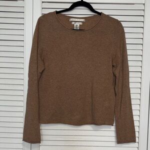 Max Studio 100% 2-Ply Cashmere Sweater in Tan